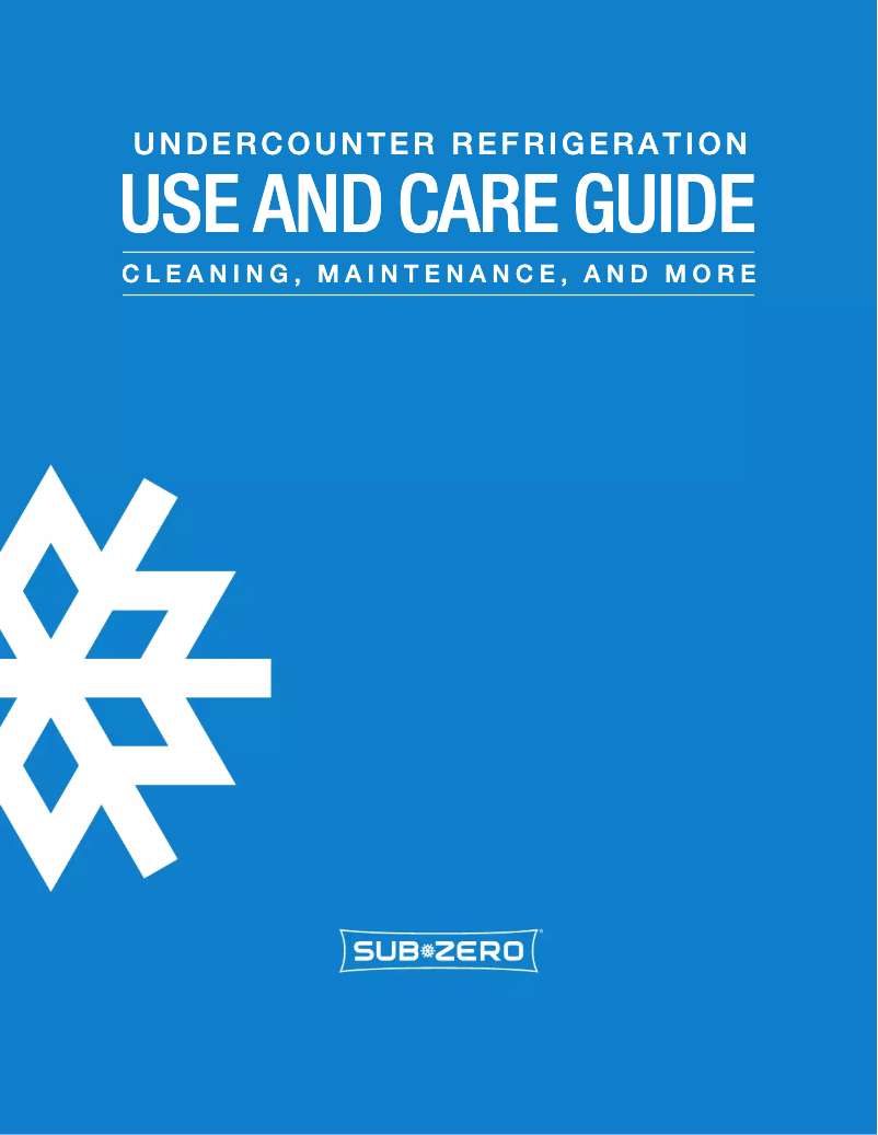 Page n°1 - Manuel d'utilisation et d'entretien Sub-Zero UC-24C-RH