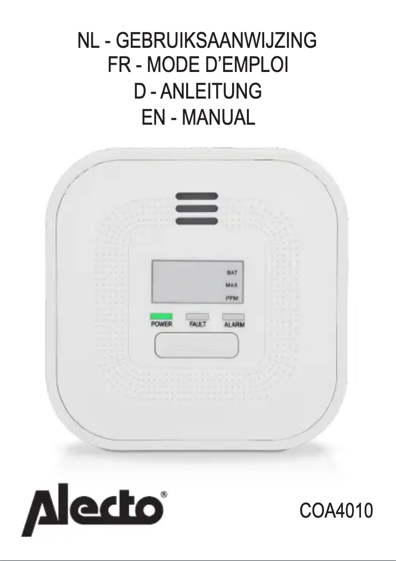 Image de la première page du manuel de l'appareil COA4010