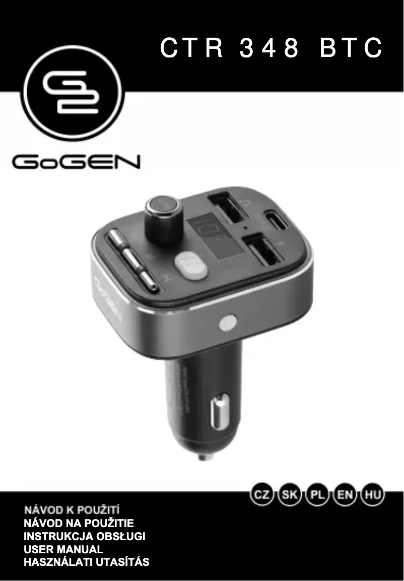 Page 1 de la notice Manuel utilisateur GoGen CTR 348 BT C