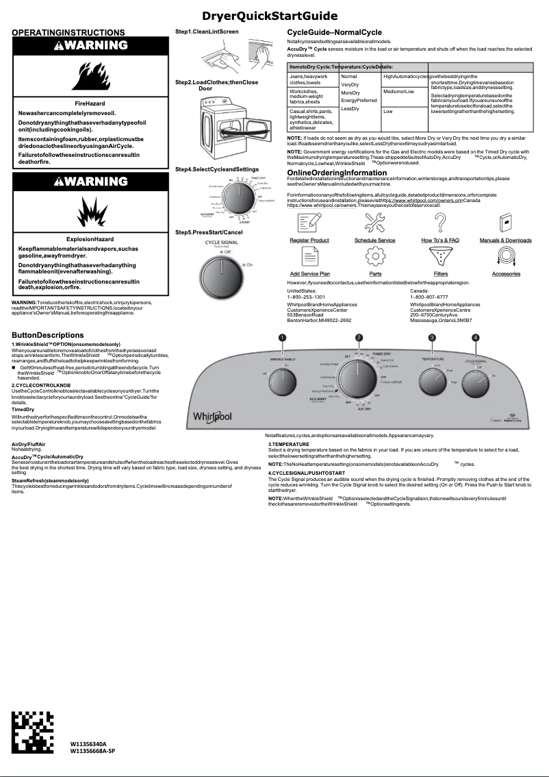 Page 1 de la notice Manuel utilisateur Whirlpool WGD49STBW