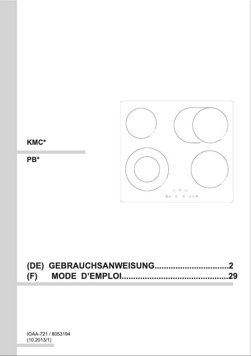 Page 1 de la notice Manuel utilisateur Amica KMC 13299 C