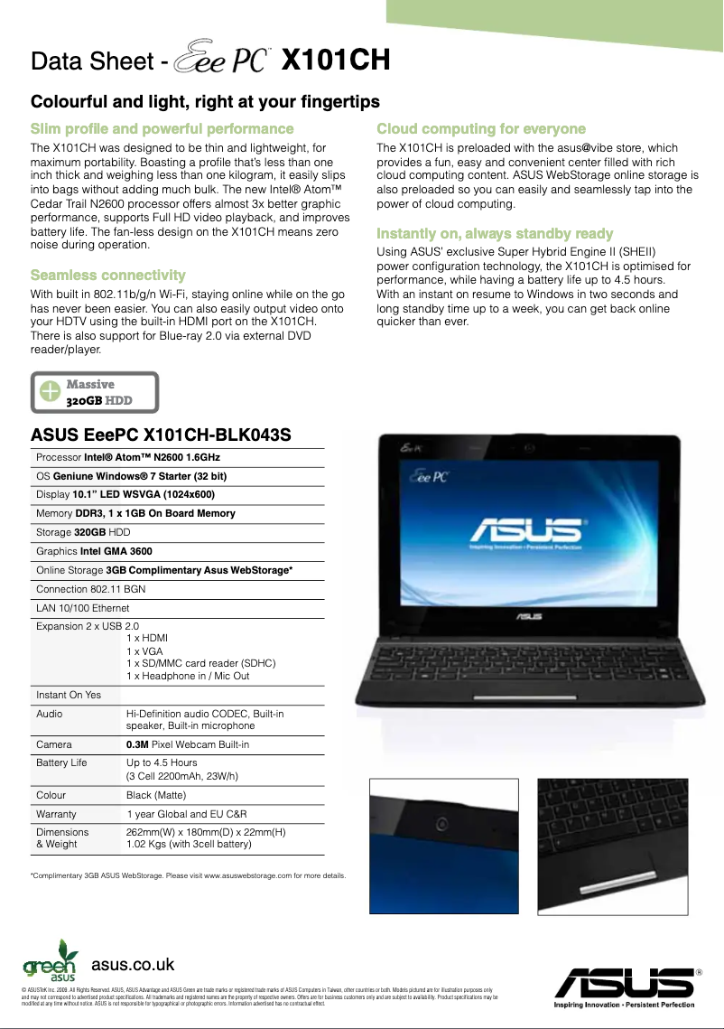 Image de la première page du manuel de l'appareil Eee PC X101CH