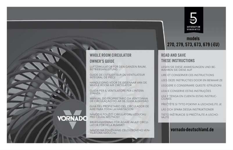 Page n°1 - Manuel utilisateur Vornado 573