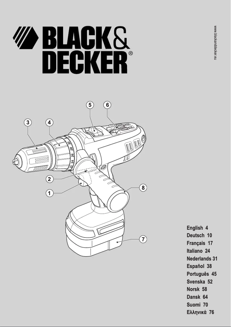 Page 1 de la notice Manuel utilisateur Black & Decker HP148F3