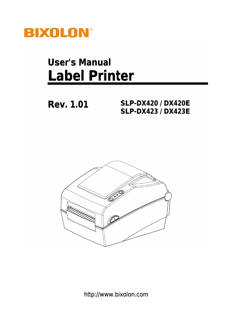 Page n°1 - Manuel utilisateur Bixolon SLP-DX423