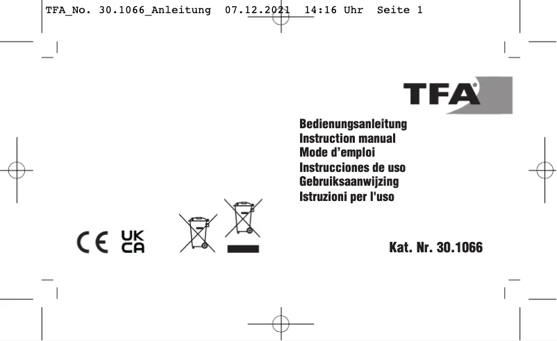 Página 1 del manual Manual de usuario TFA 30.1066.01