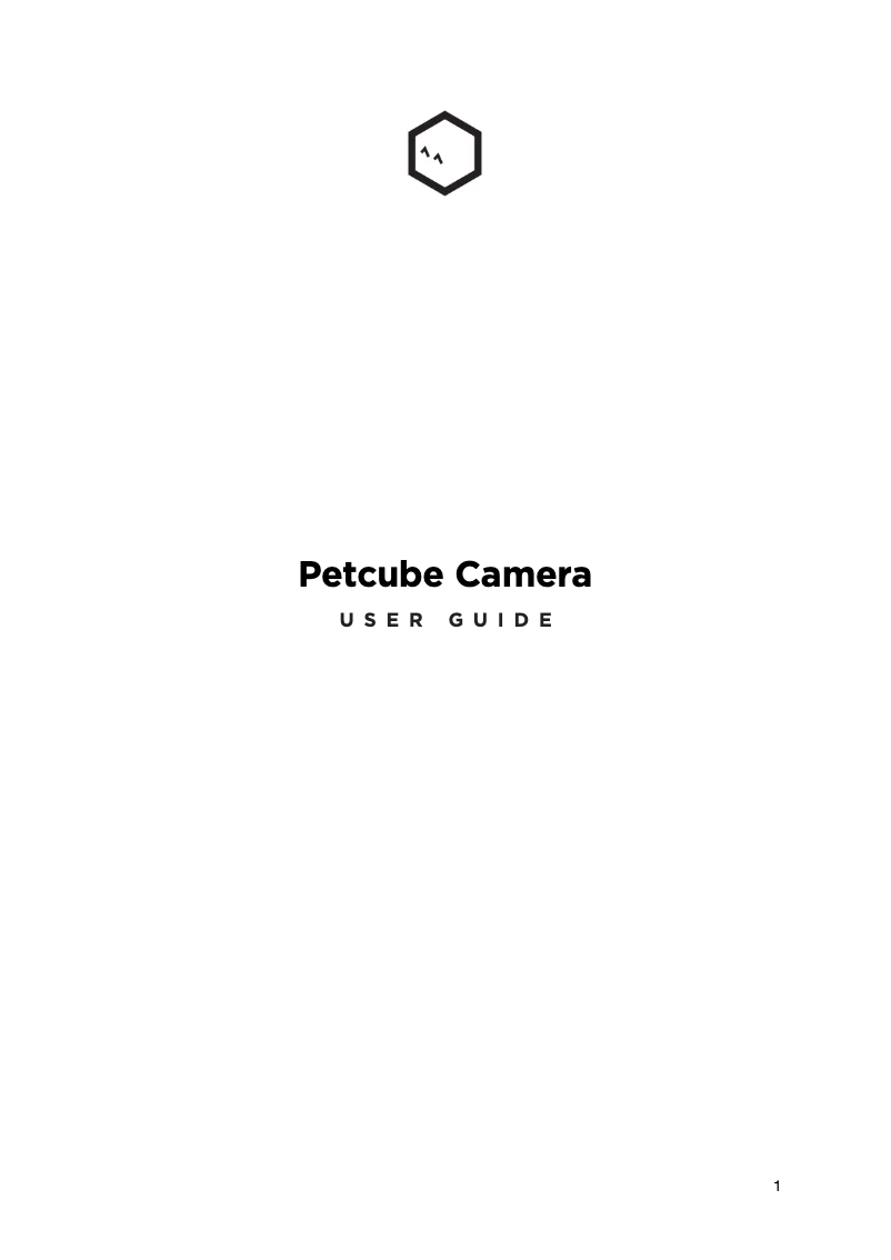 Page n°1 - Manuel utilisateur Petcube Camera