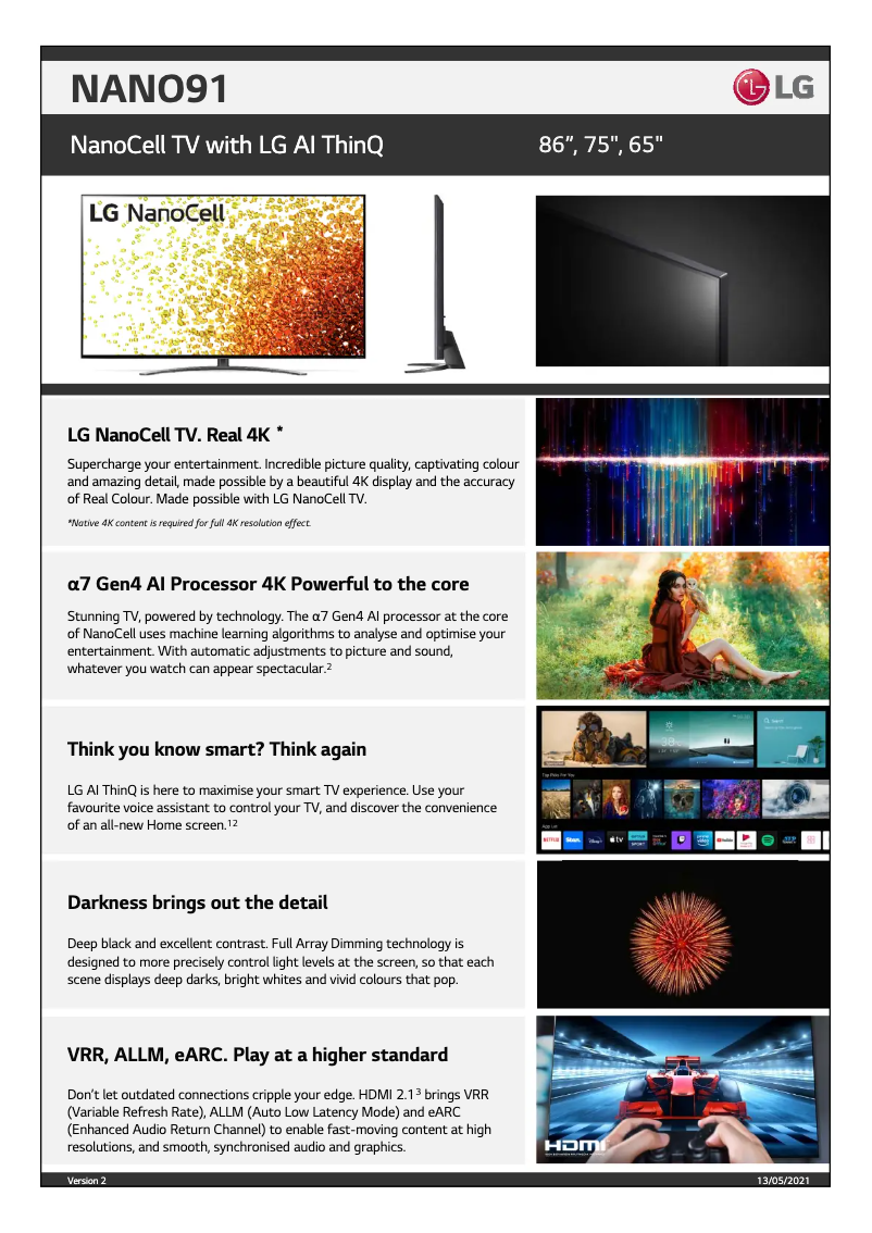 Image de la première page du manuel de l'appareil 65NANO91TPA