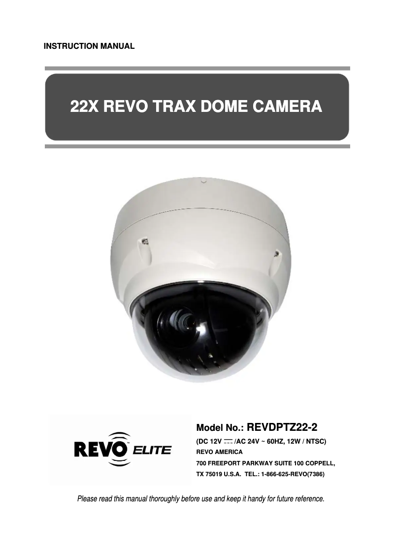 Page 1 de la notice Manuel utilisateur REVO REVDPTZ22-2