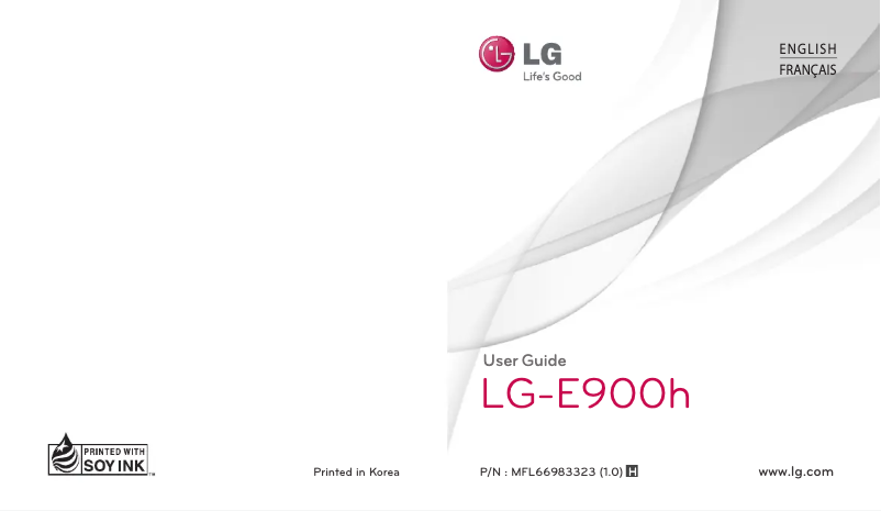 Page n°1 - Manuel utilisateur LG E900H