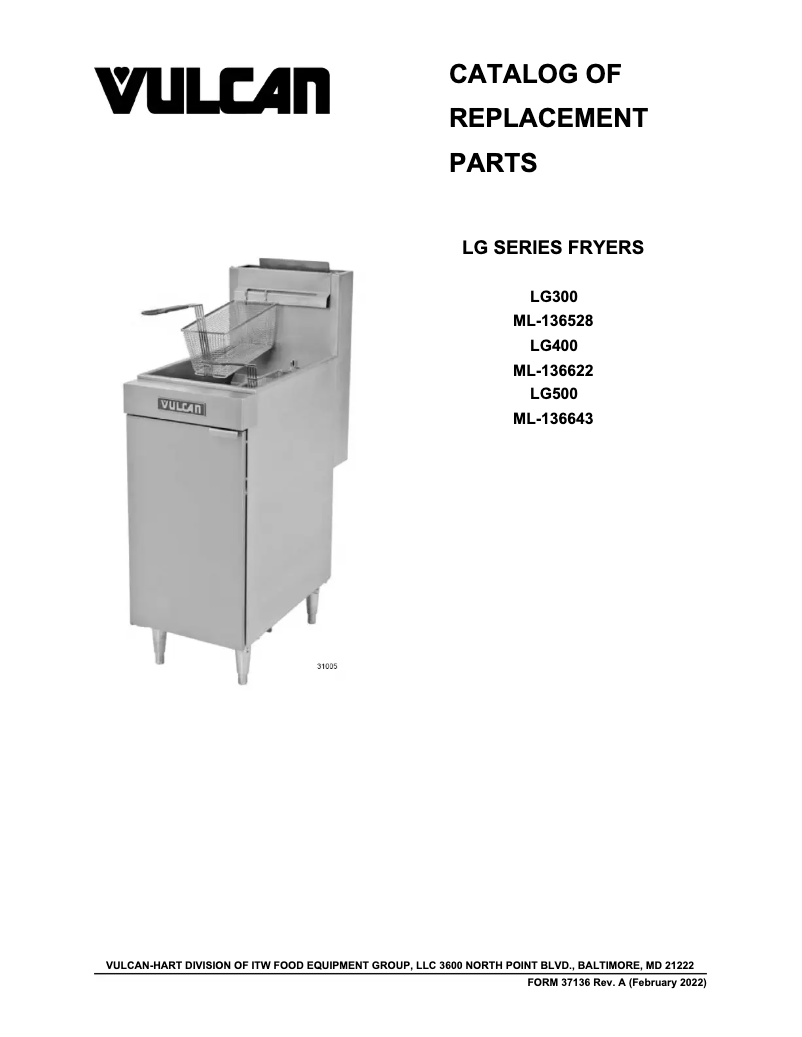 Page 1 de la notice Catalogue Vulcan LG500