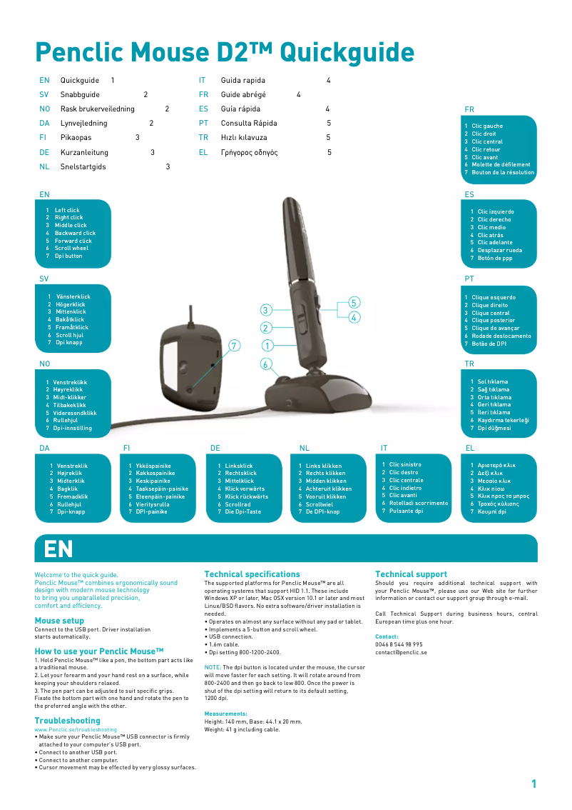 Page 1 de la notice Manuel utilisateur Penclic d2