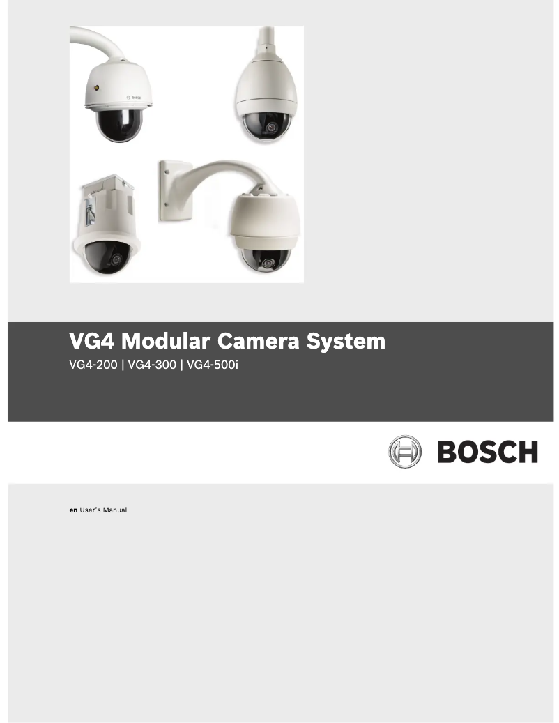 Page 1 of the manual User Manual Bosch AutoDome VG4-324