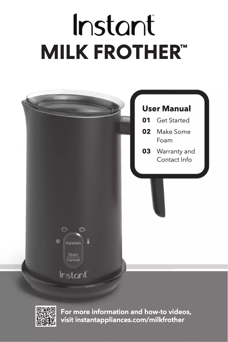 Página 1 del manual Manual de usuario Instant Milk Frother
