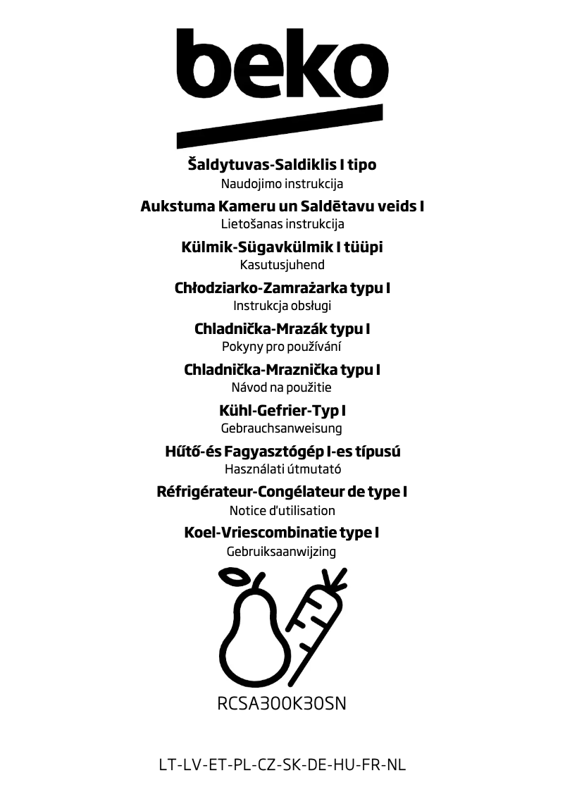 Página 1 del manual Manual de usuario Beko RCSA300K30SN