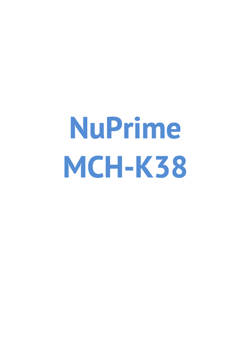 Page 1 de la notice Manuel utilisateur NuPrime MCH-K38