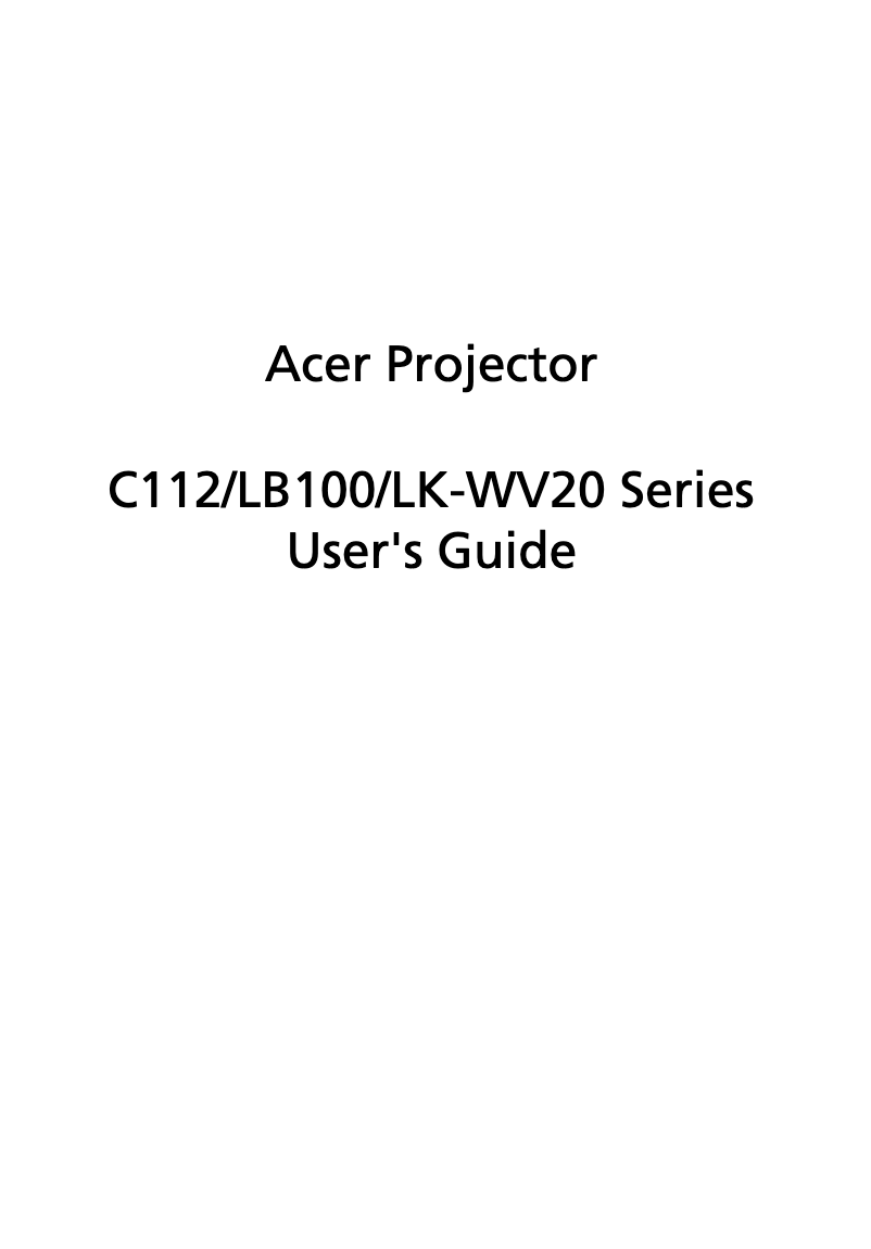 Page 1 de la notice Manuel utilisateur Acer C112