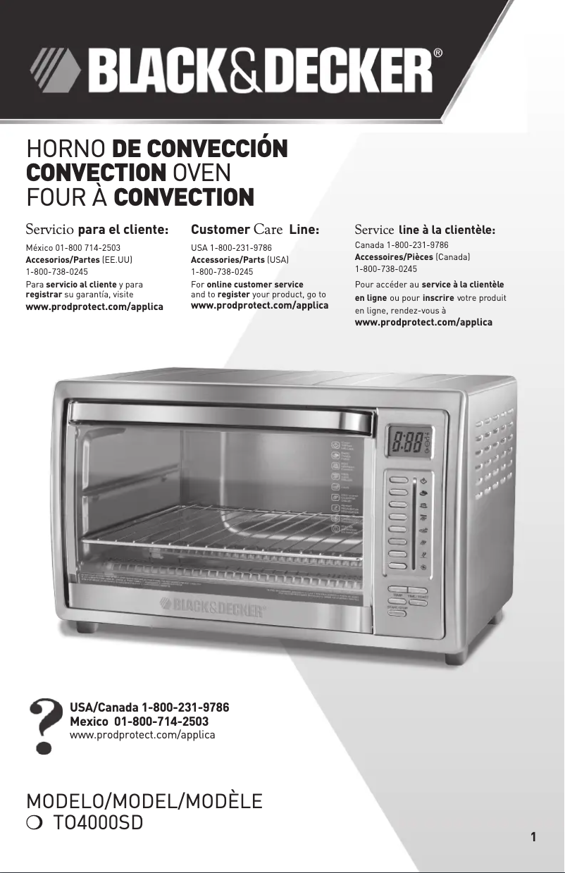 Page n°1 - Manuel utilisateur Black & Decker TO4000SD