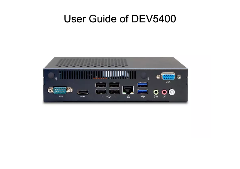 Page n°1 - Manuel utilisateur Aopen DEV5400