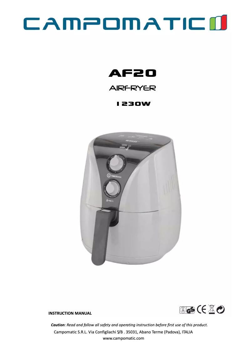 Page 1 de la notice Manuel utilisateur Campomatic AF20W