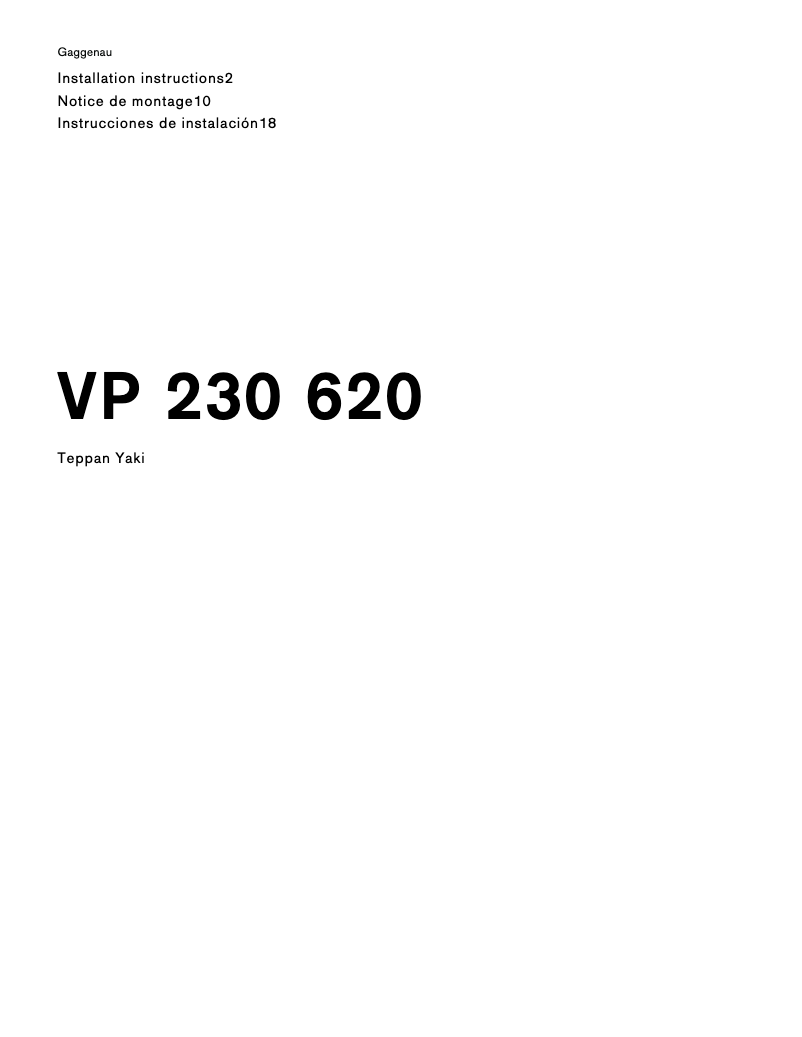Image de la première page du manuel de l'appareil VP230620