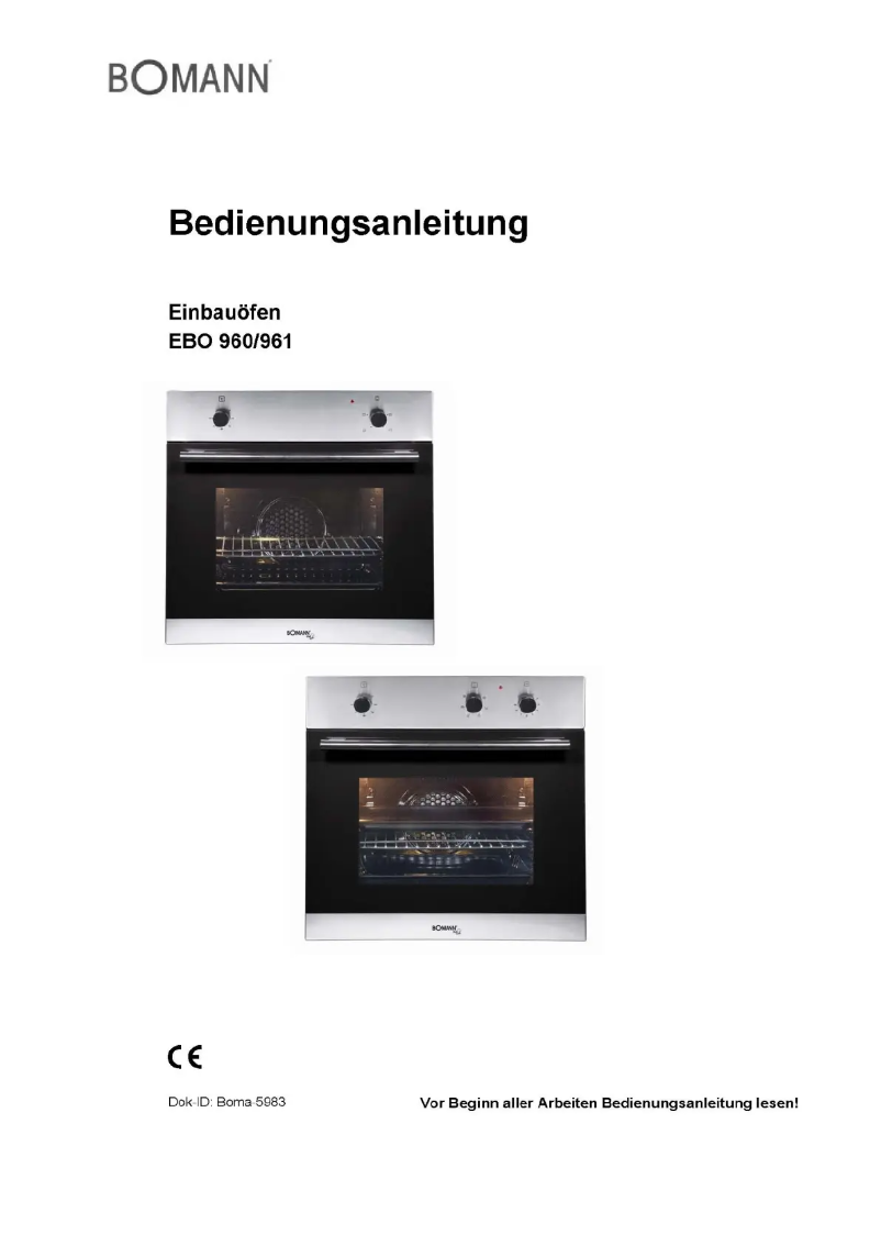 Image de la première page du manuel de l'appareil EBO 960