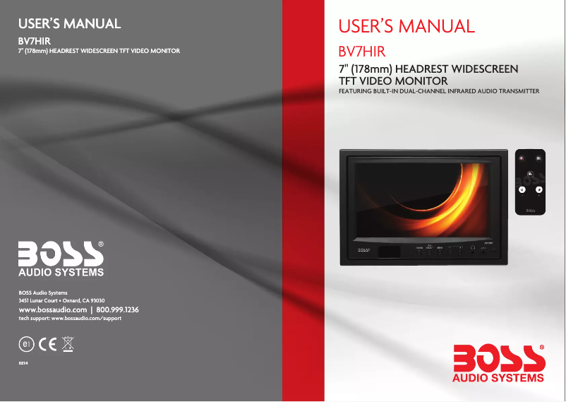 Page n°1 - Manuel utilisateur Boss BV7HIR