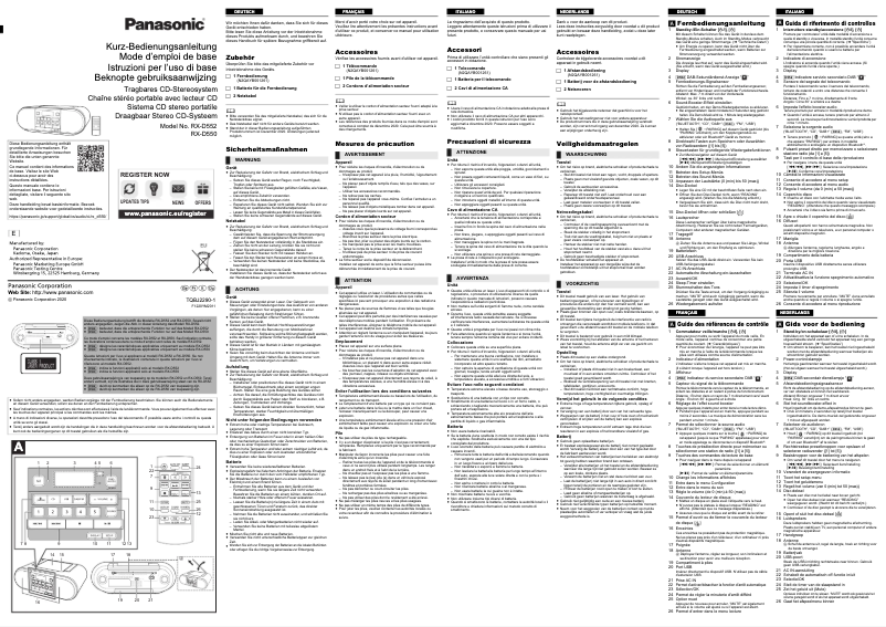 Page 1 de la notice Manuel utilisateur Panasonic RX-D550