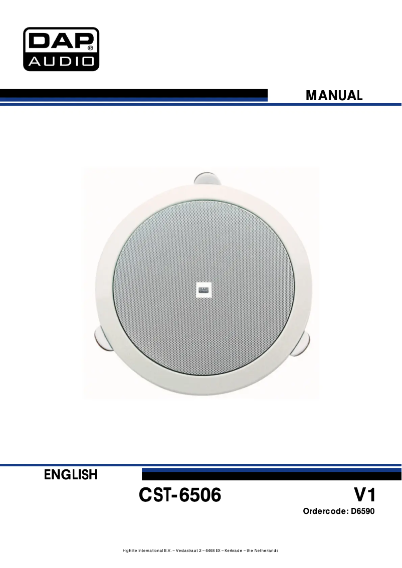 Page 1 de la notice Manuel utilisateur DAP-Audio CST-6506