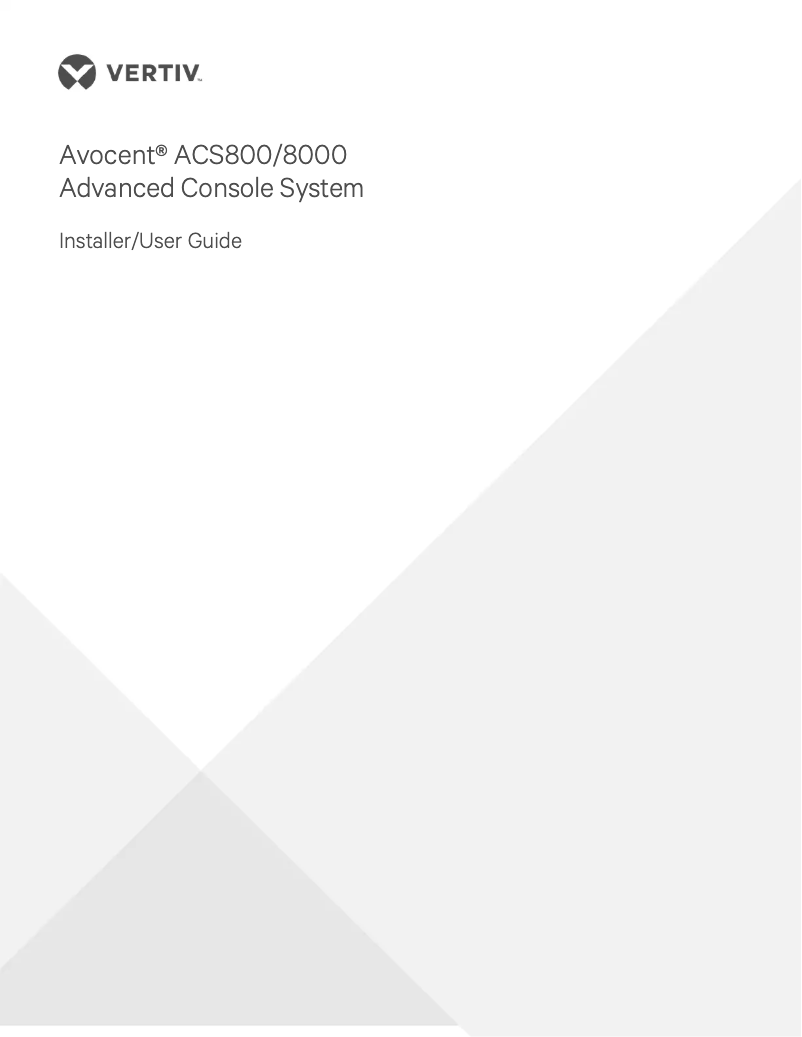 Page n°1 - Manuel utilisateur Avocent ACS8008