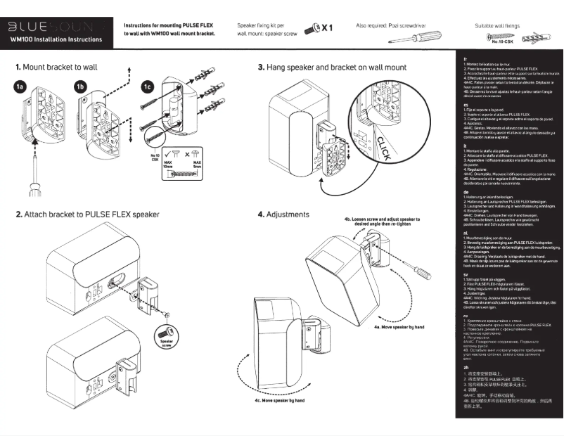 Page 1 de la notice Manuel utilisateur Bluesound WM100