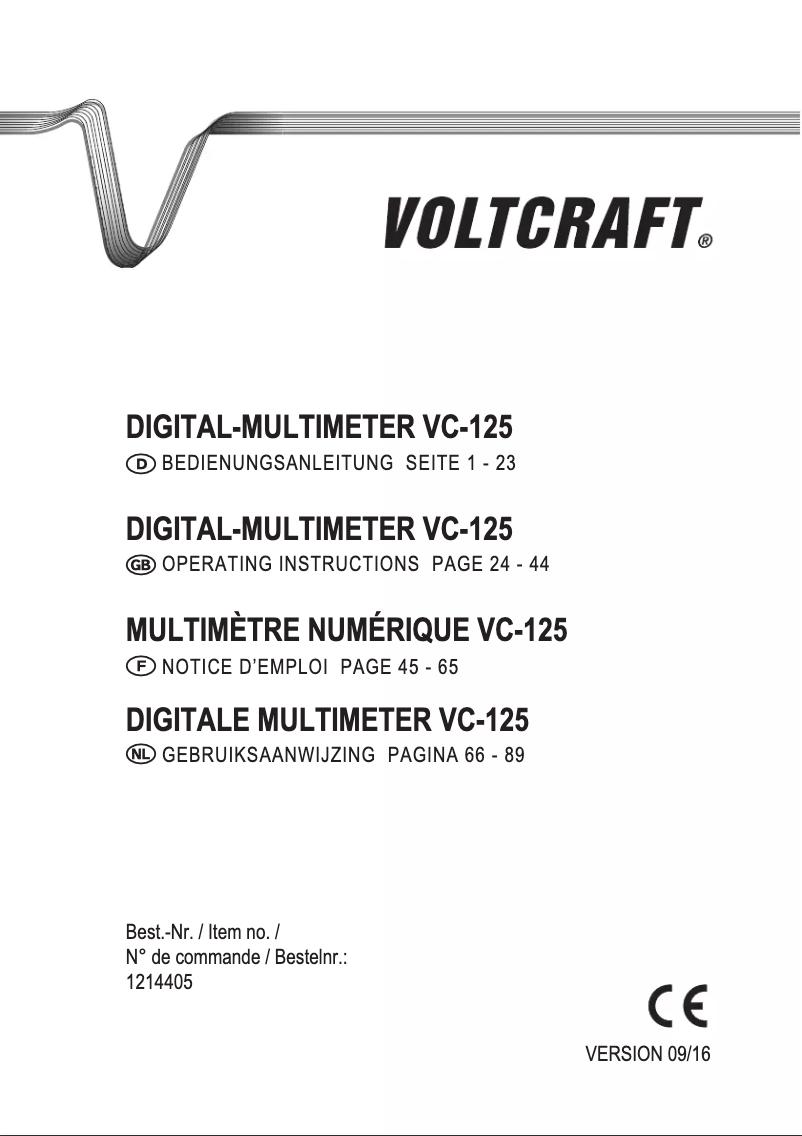Page 1 de la notice Manuel utilisateur Voltcraft DT-TEST-KIT 150