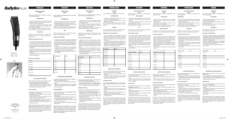 Page 1 de la notice Manuel utilisateur BaByliss E756E