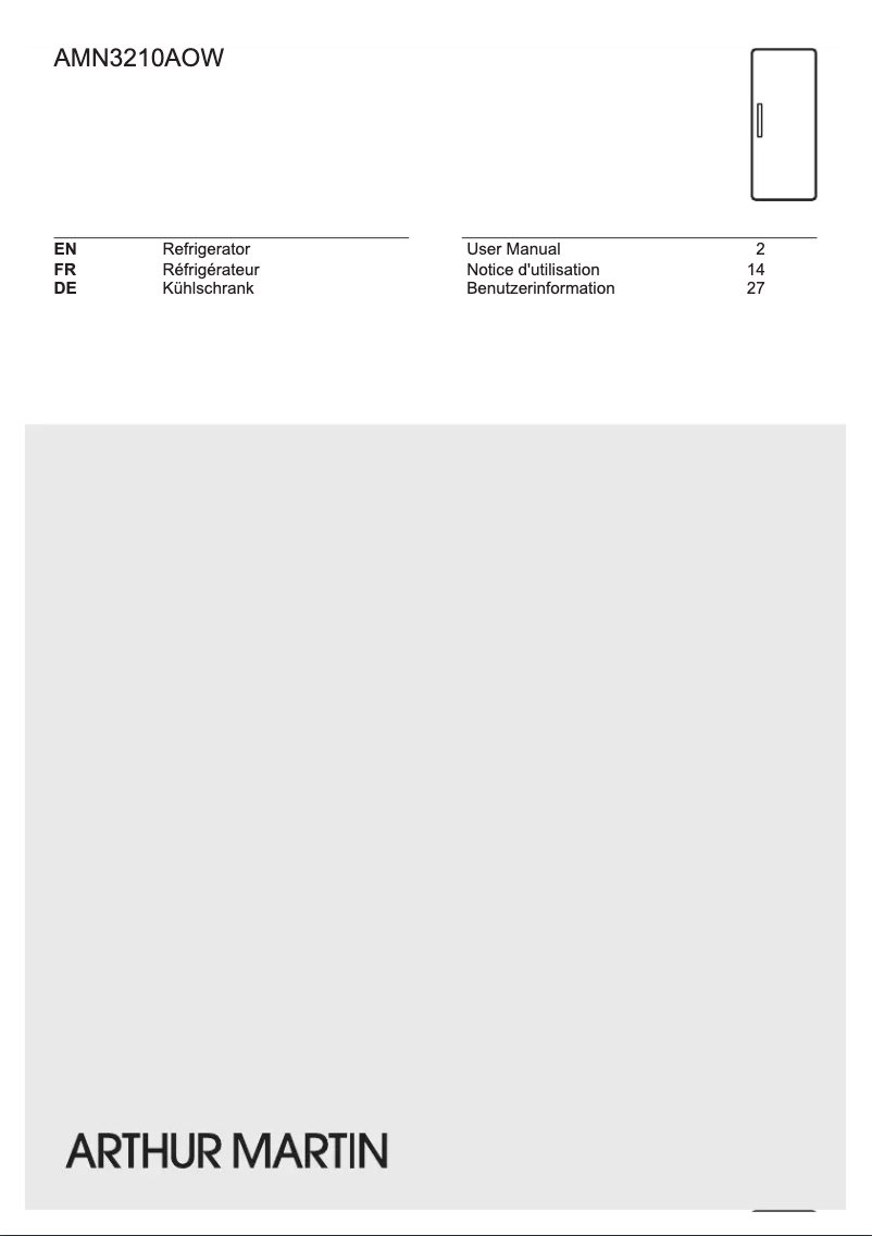 Página 1 del manual Manual de usuario Arthur Martin AMN3210