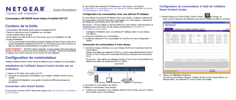 Page 1 of the manual Installation Guide Netgear XS712T