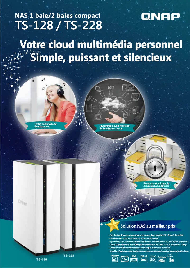 Page n°1 - Fiche technique QNAP TS-128