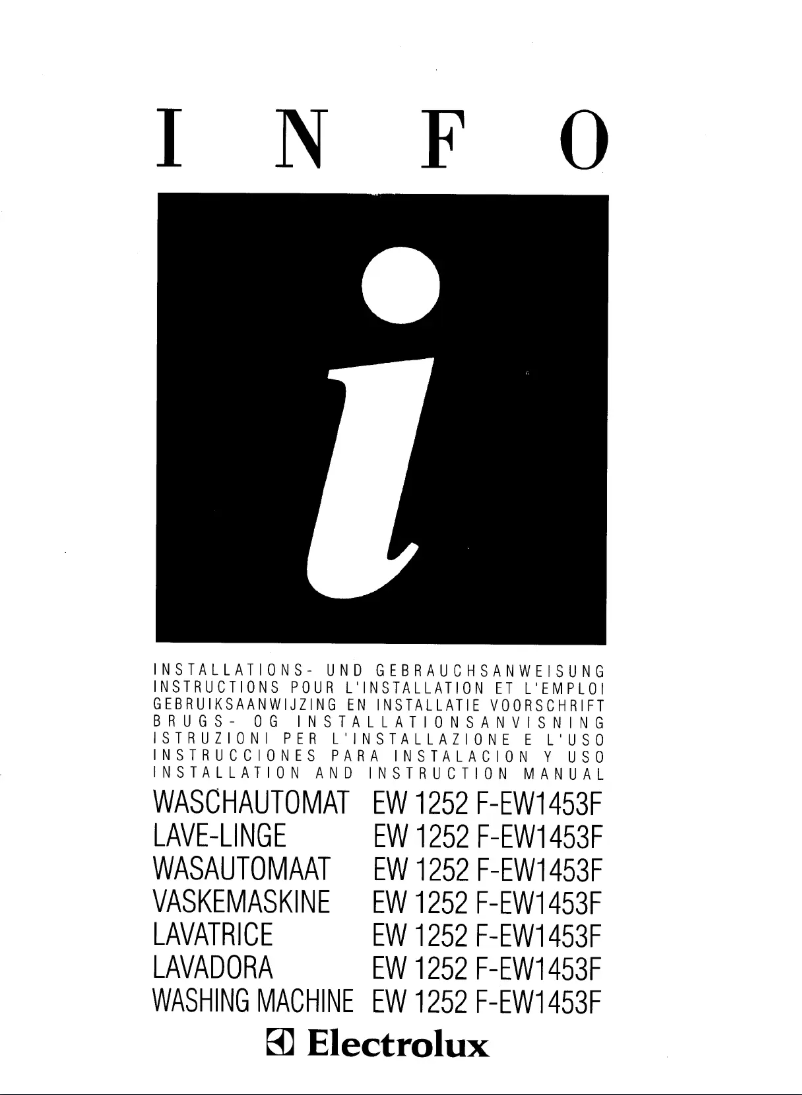 Page n°1 - Manuel utilisateur Electrolux EW1252F