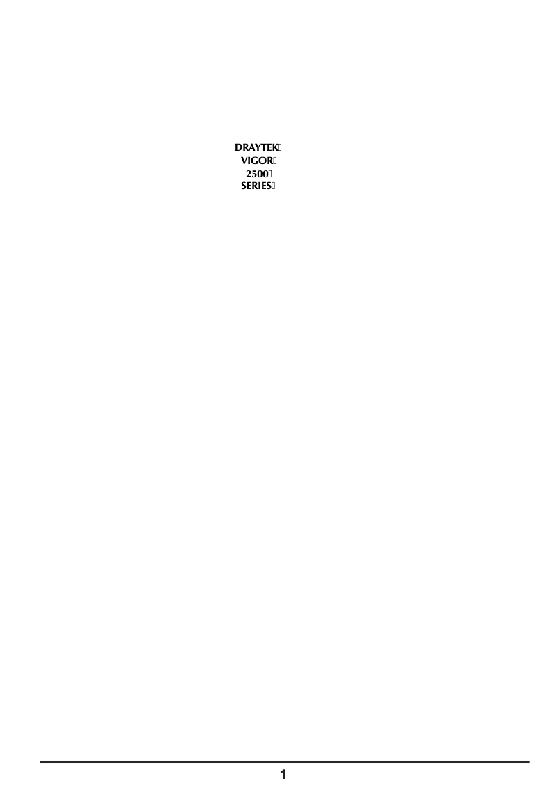 Page n°1 - Manuel utilisateur Draytek Vigor 2500Wt