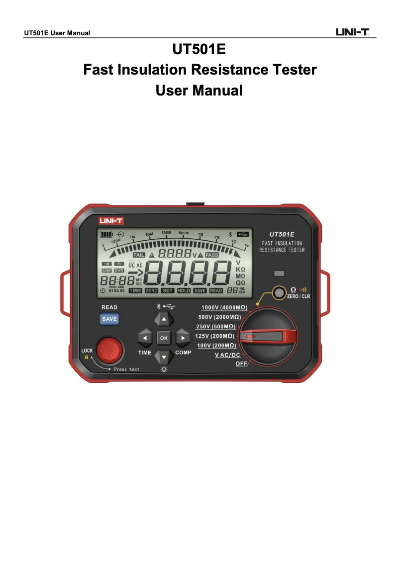 Page 1 de la notice Manuel utilisateur Uni-T UT501E