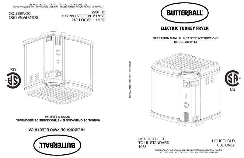 Page 1 de la notice Manuel utilisateur Butterball 23011114
