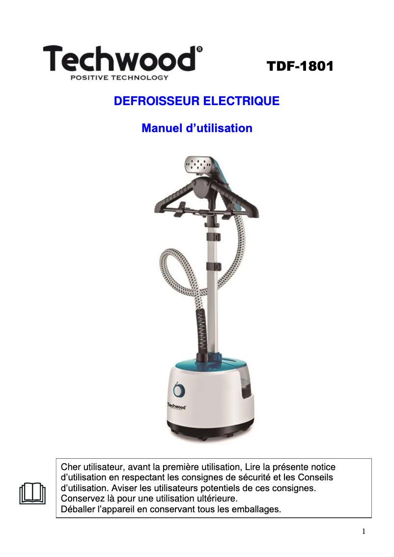 Image de la première page du manuel de l'appareil TDF-1801