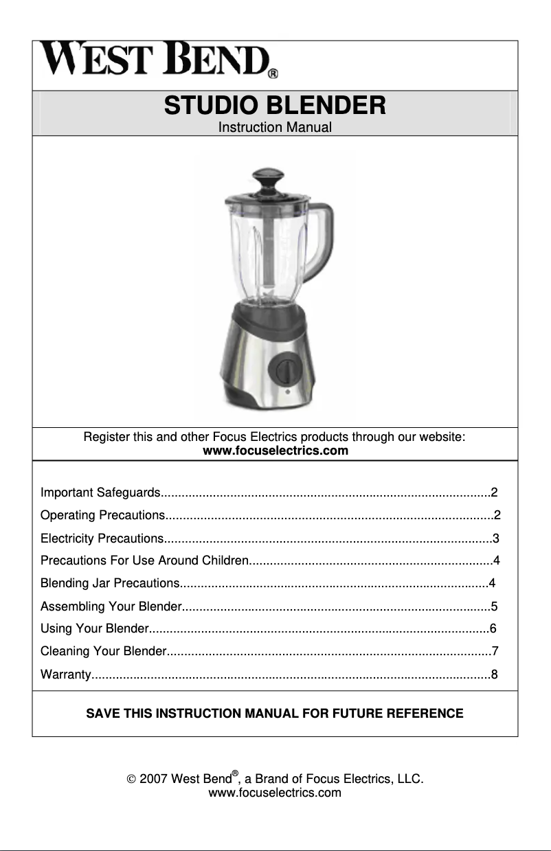 Image de la première page du manuel de l'appareil 6550