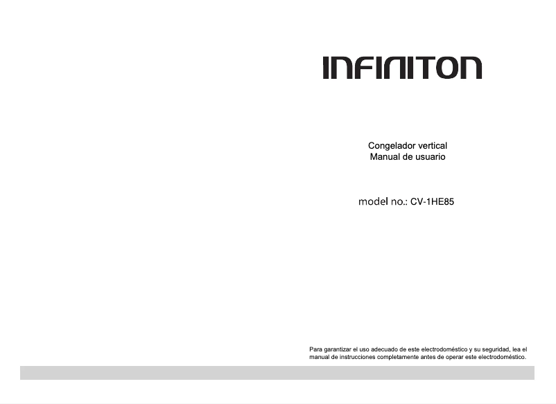 Page 1 de la notice Manuel utilisateur Infiniton CV-1HE85