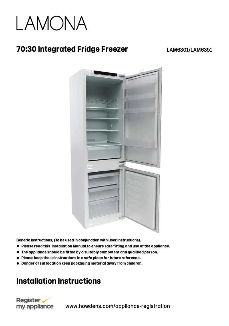 Page n°1 - Guide d'installation Lamona LAM6351