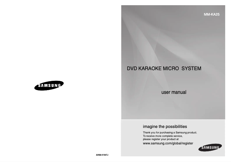 Page 1 de la notice Manuel utilisateur Samsung MM-KA25