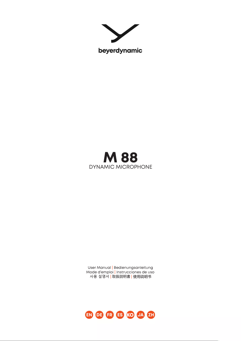 Page n°1 - Manuel utilisateur Beyerdynamic M 88