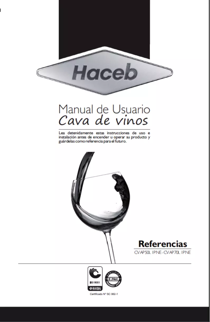 Page 1 de la notice Manuel utilisateur Haceb Appiani 50L 1P NE