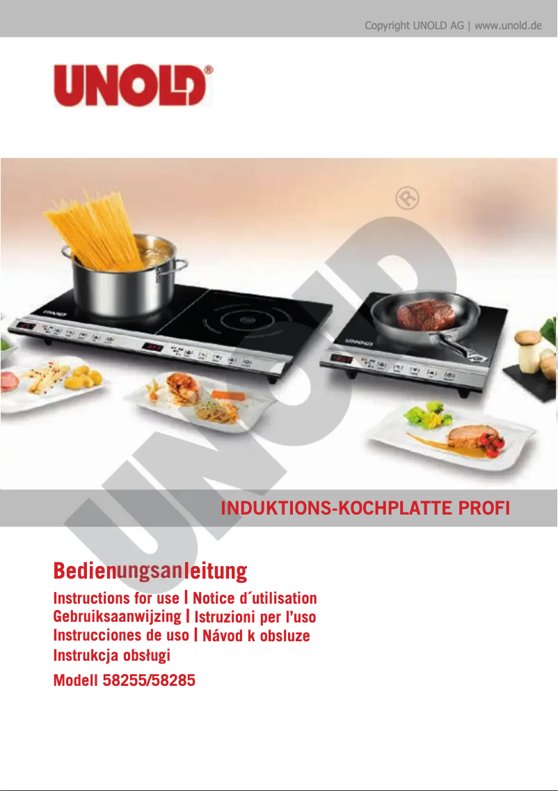 Page 1 of the manual User Manual Unold 58255