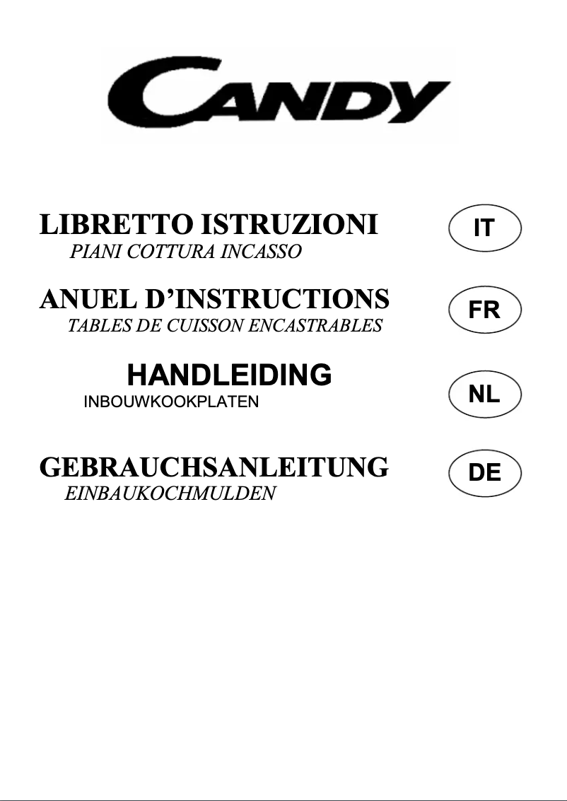 Page 1 de la notice Manuel utilisateur Candy PCPL2230XITA