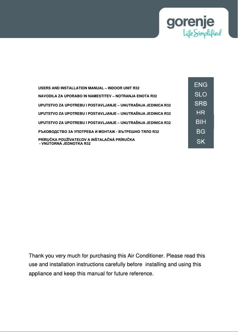 Page 1 de la notice Guide d'installation Gorenje TITAN35OUT